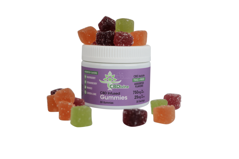 CBDivine CBD Gummies 750 mg jar-min