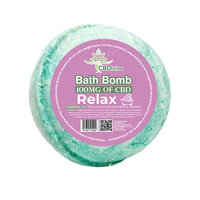 CBDivine Bath Bomb - Relax - 100 mg
