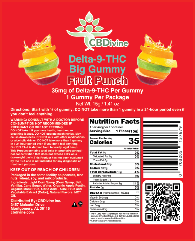CBDivine Big Gummy Delta 9 - 35 mg - Image 5
