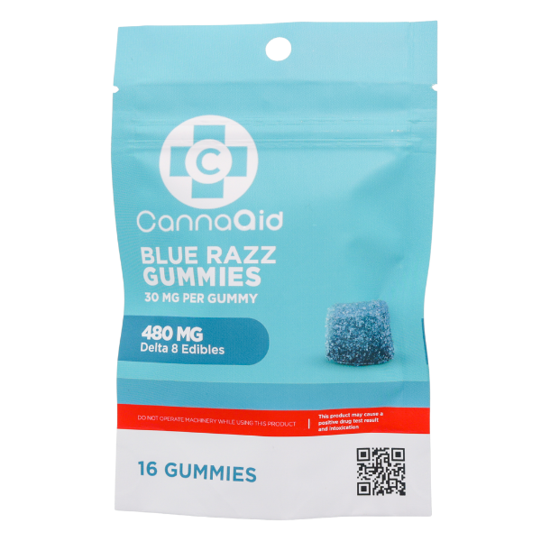 CannaAid Delta 8 Gummies – Blue Razz 30mg