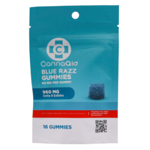 CannaAid Delta 8 Gummies – Blue Razz 60mg