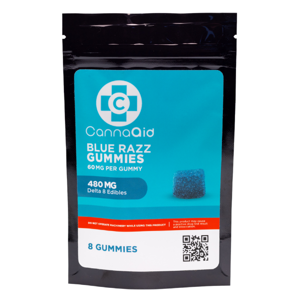 CannaAid Delta 8 Gummies – Blue Razz 60mg - Image 2