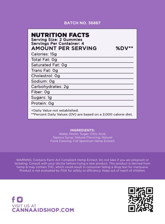 CannaAid Delta 8 + CBN Gummies – Strawberry 30mg - Image 3