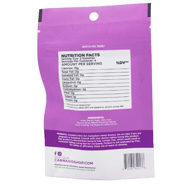 CannaAid Delta 8 + CBN Gummies – Strawberry 30mg - Image 2