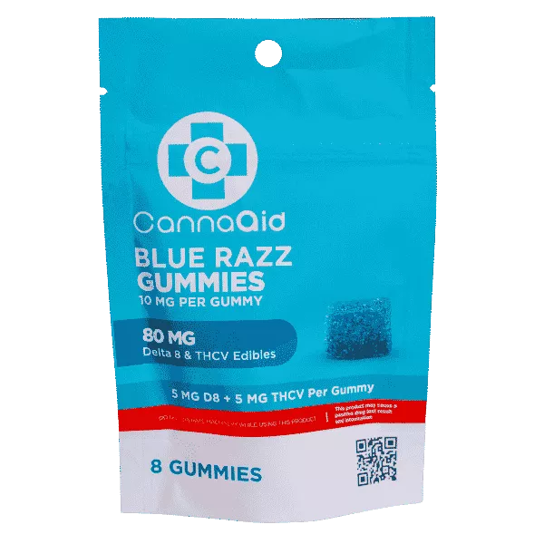 CannaAid THCV + Delta 8 Gummies – Blue Razz 10mg