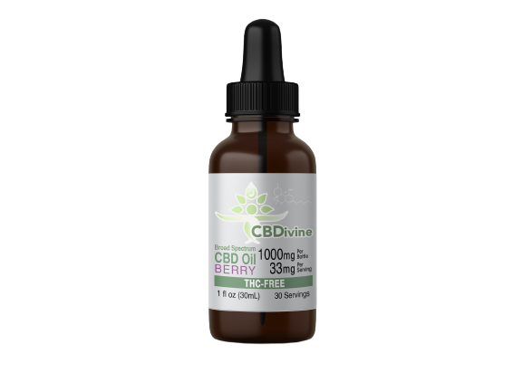 CBDivine Broad Spectrum Berry Tincture 1000 mg