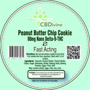CBDivine Peanut Butter Chip Cookie - 80mg