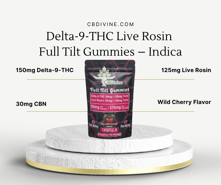 Delta-9-THC Live Rosin Full Tilt Gummies - Indica - Image 5