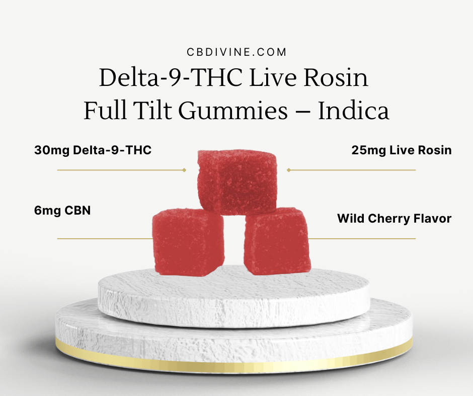 Delta-9-THC Live Rosin Full Tilt Gummies - Indica - Image 6