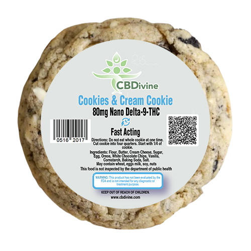 CBDivine Cookies & Cream Cookie - 80mg