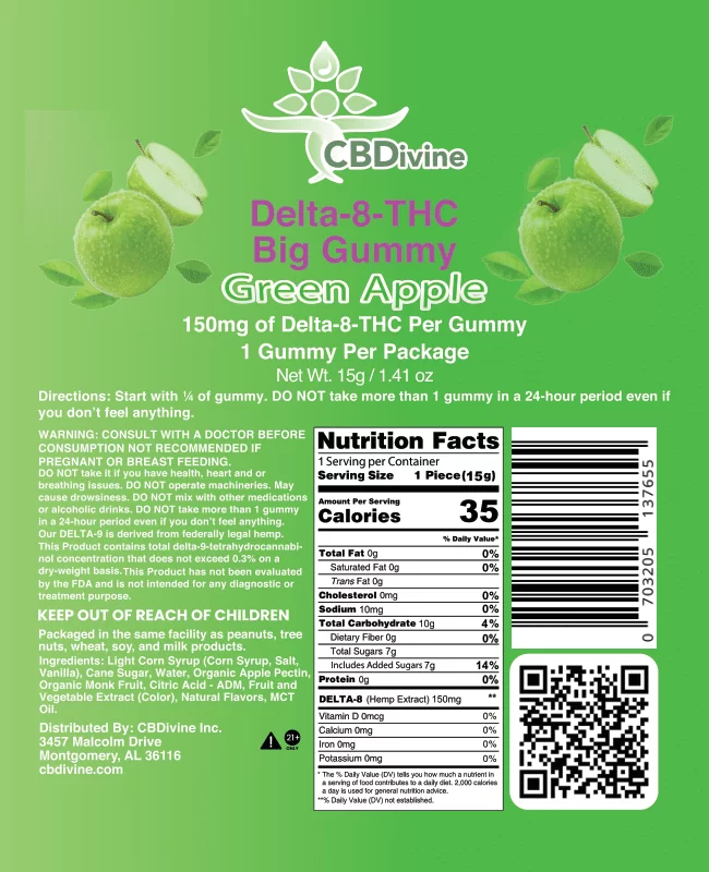 CBDivine Big Gummy Delta 8 - 150 mg - Image 5