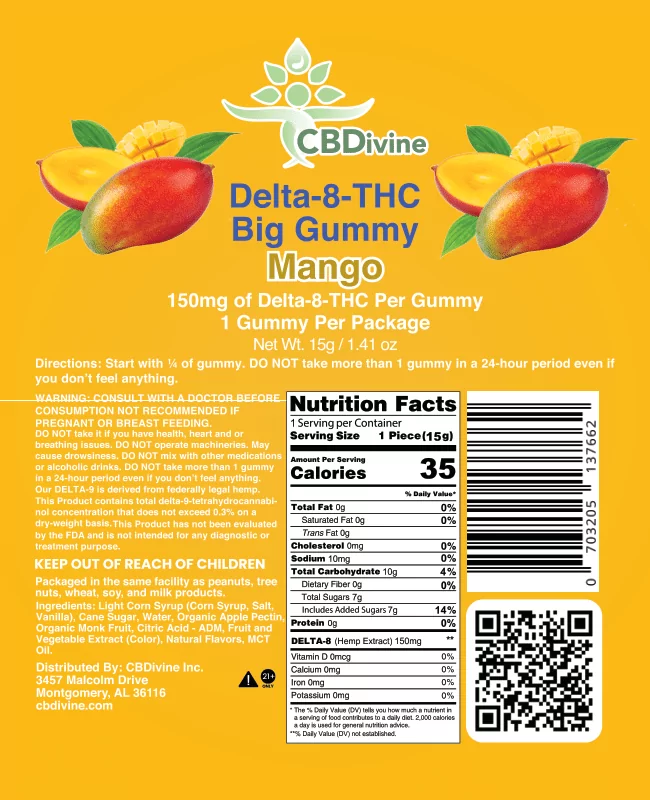 CBDivine Big Gummy Delta 8 - 150 mg - Image 6