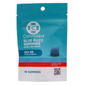 CannaAid Delta 8 Gummies – Blue Razz 60mg