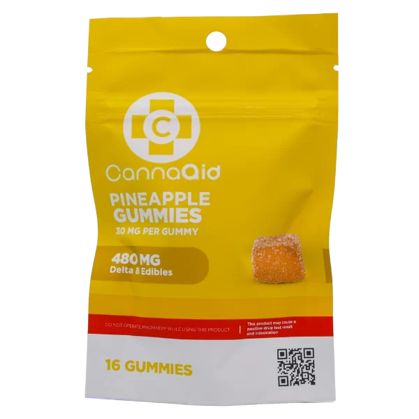 CannaAid Delta 8 Gummies – Pineapple 30mg