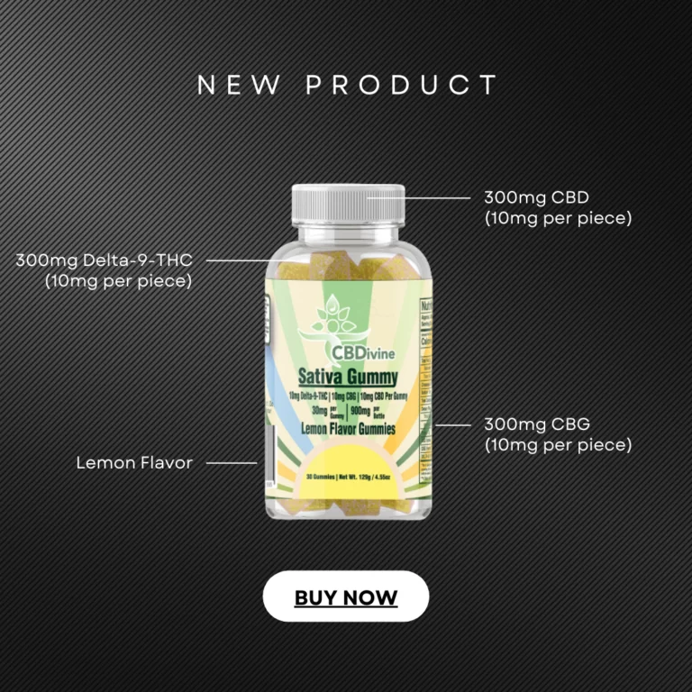 CBDivine Sativa Gummies Lemon Flavor