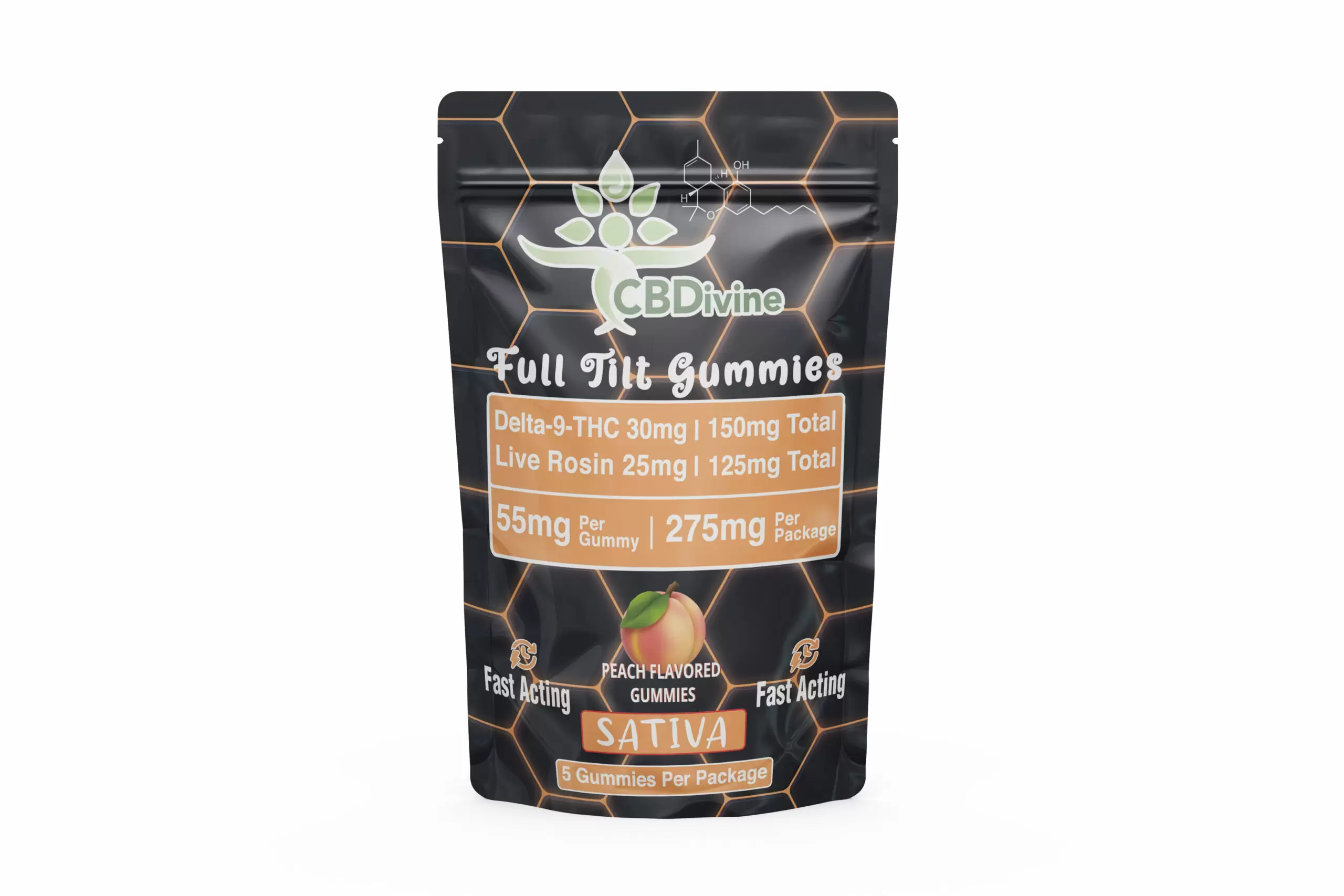 Delta-9-THC Live Rosin Full Tilt Gummies - Sativa - Image 2